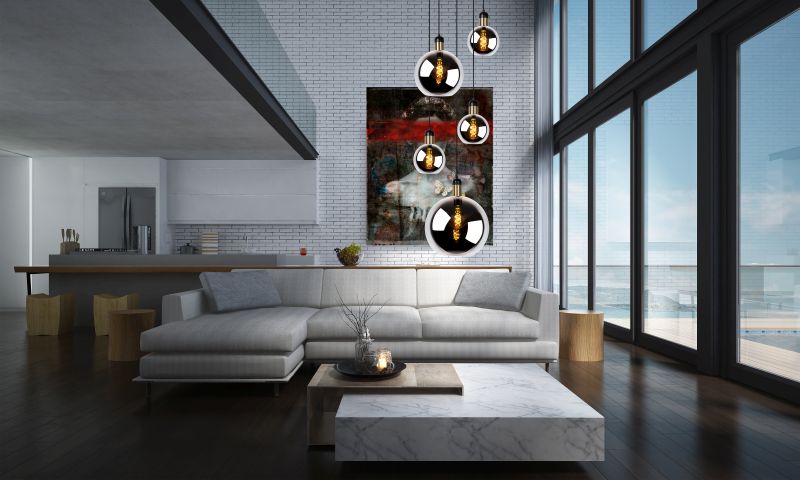 Lucide JULIUS - Závesné svietidlo - 5xE27 - Smoke Grey